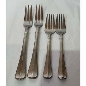 International Silver Fairfield Pewter 4 Piece Set 2 Dinner Forks 2 Salad Forks